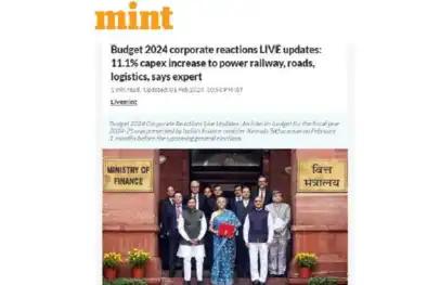 Budget 2024 corporate reactions LIVE updates 11.1% capex increase to power railway, roads, logistics, says expert